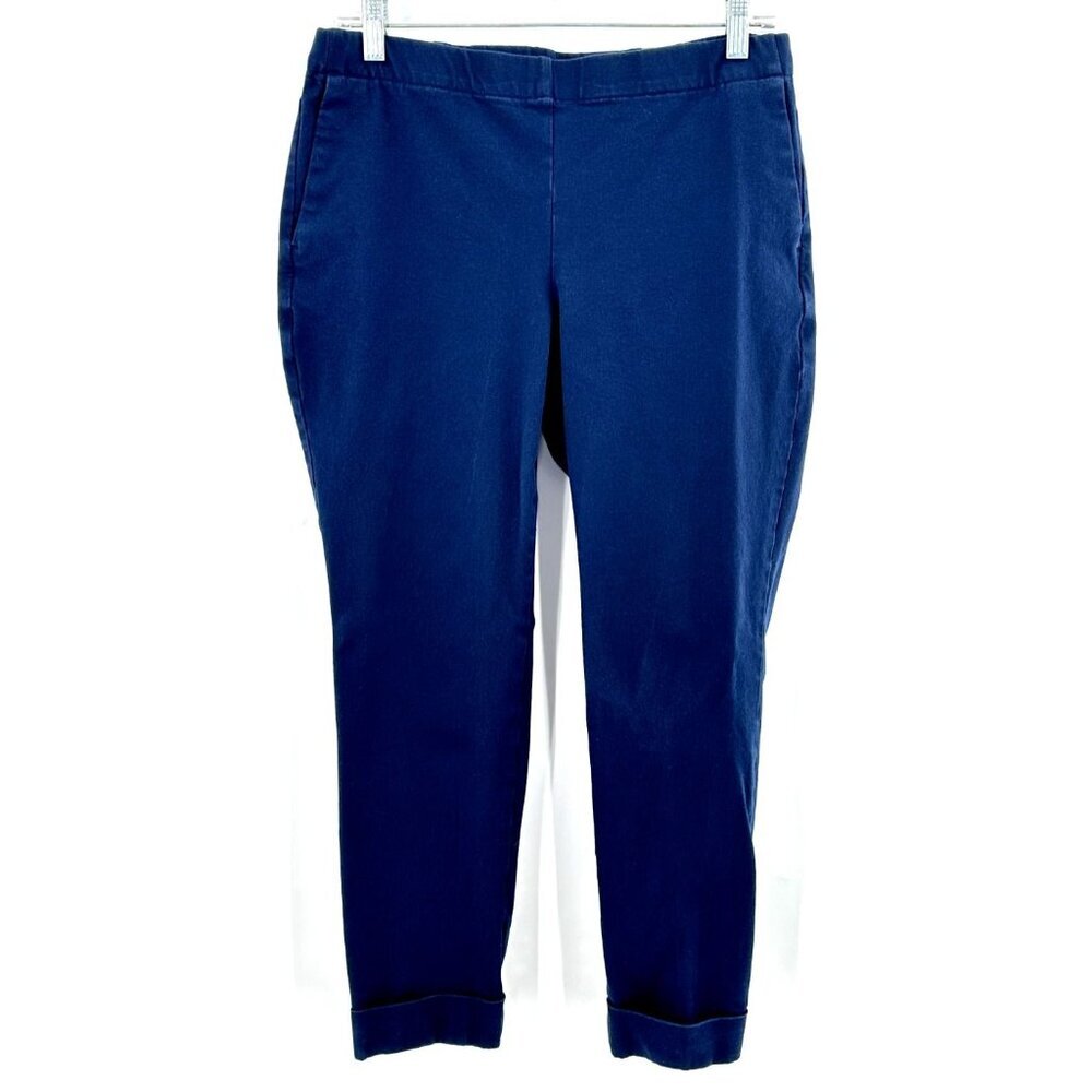J. Jill Pants Womens 10 Blue Premium Pull On Pockets Casual Stretchy Capri
